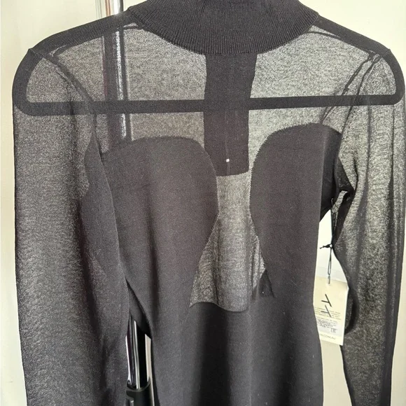 Atoir Roma Dress - Chic Black Mesh Long Sleeve Dress - Picture 6 of 12